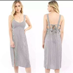 Saltwater Luxe Georgia Striped‎ Tie Back Midi Dress